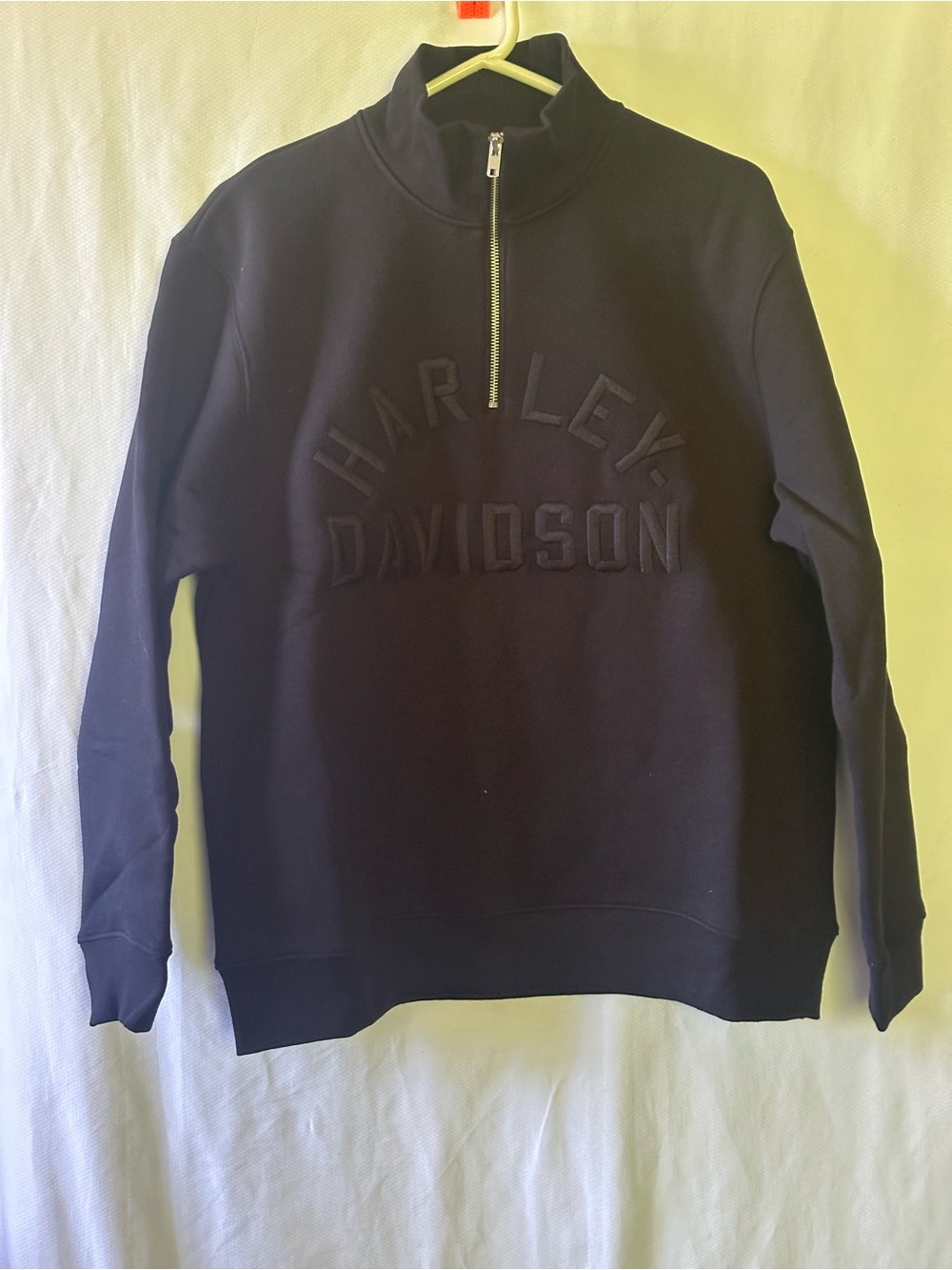 Harley Davidson Originals 1/4 Zip Pullover Sweatshirt Black Small NWT